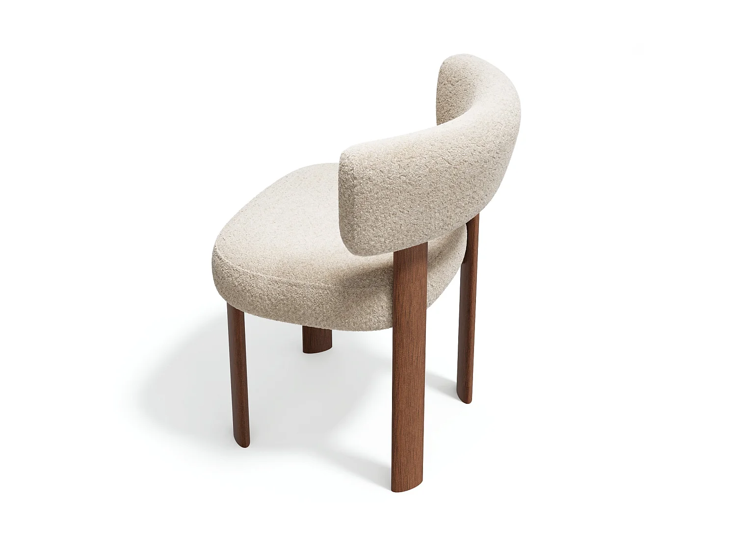 Lot de 2 chaises RICH en tissu bouclette beige