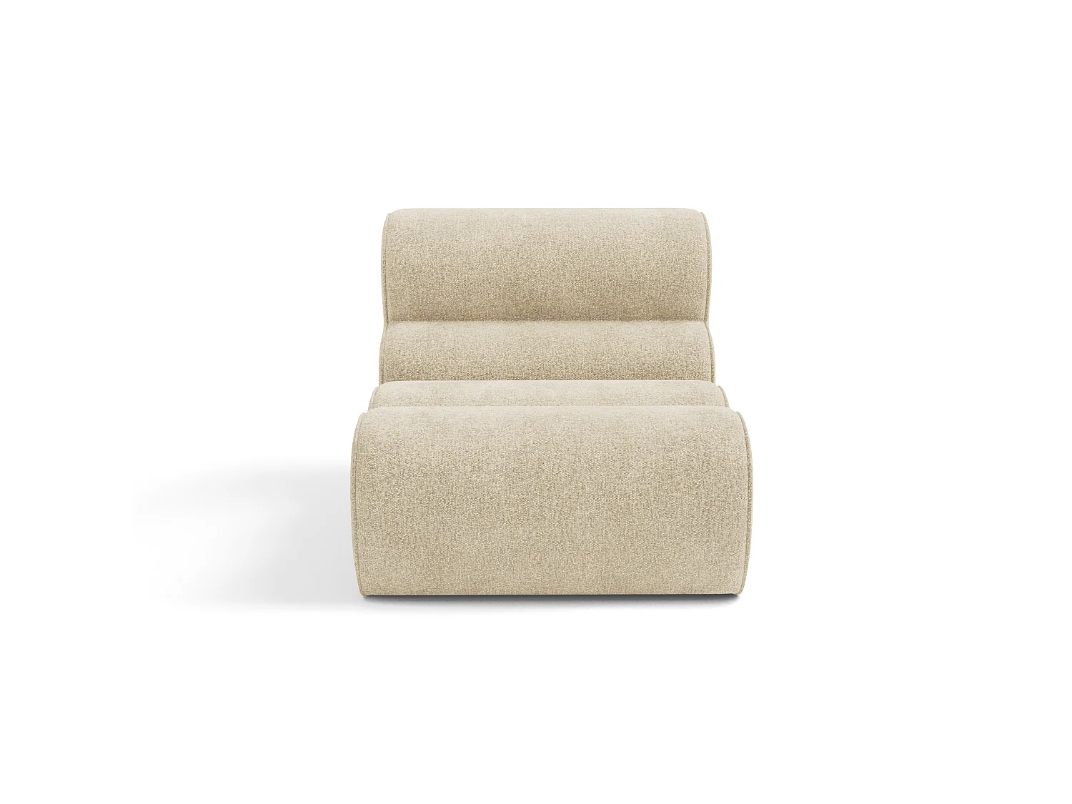 Fauteuil LOFT en velours texturé beige