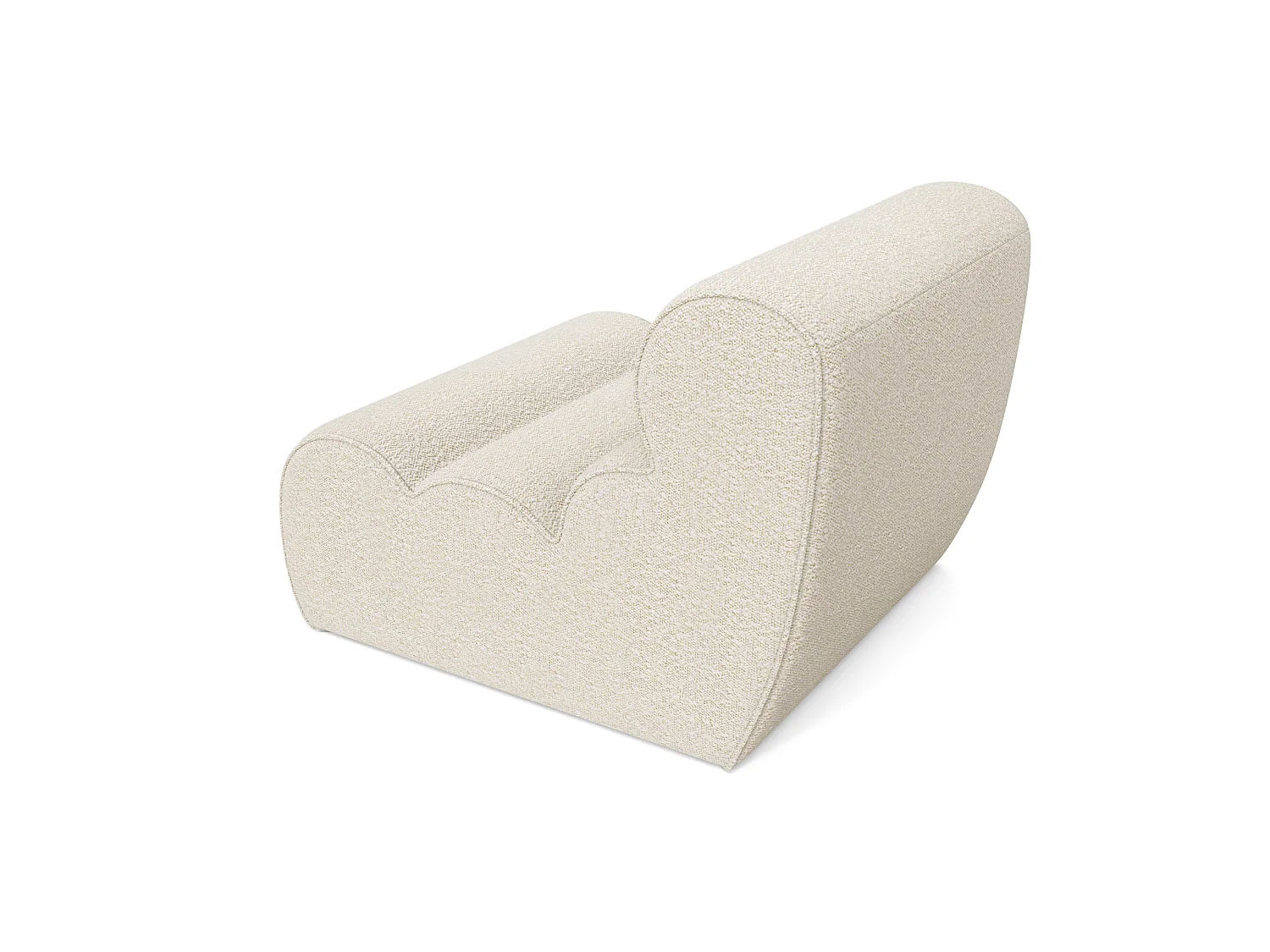 Fauteuil LOFT en tissu bouclette crème