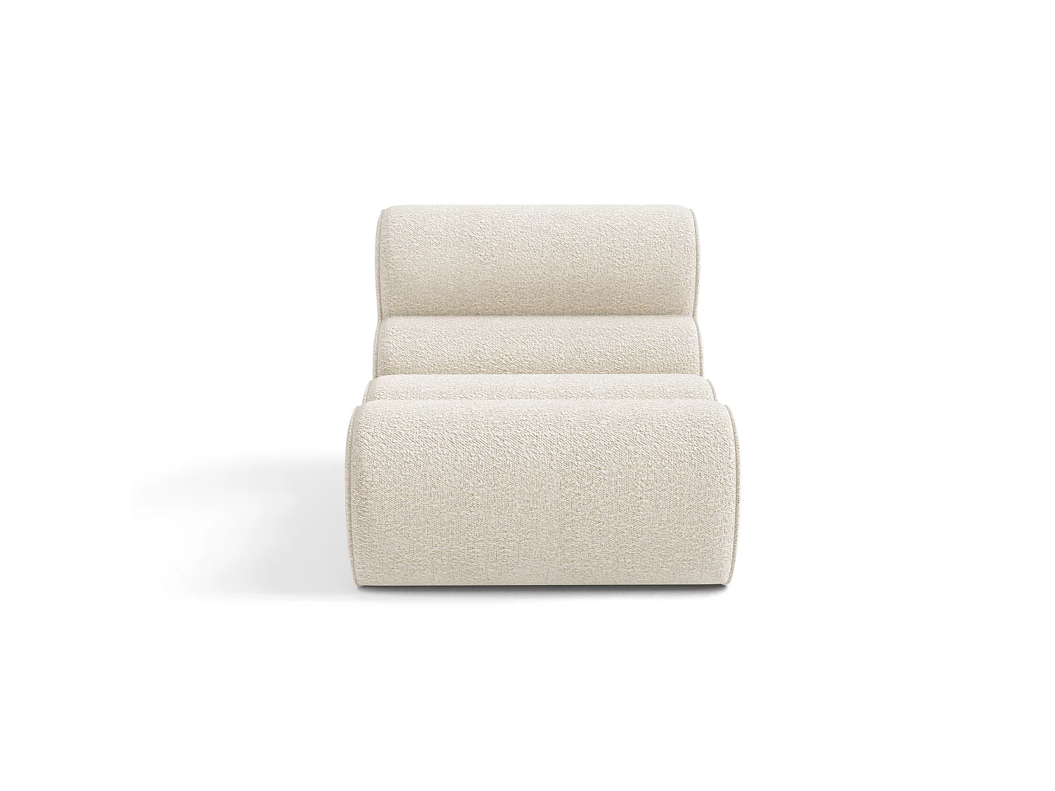Fauteuil LOFT en tissu bouclette crème