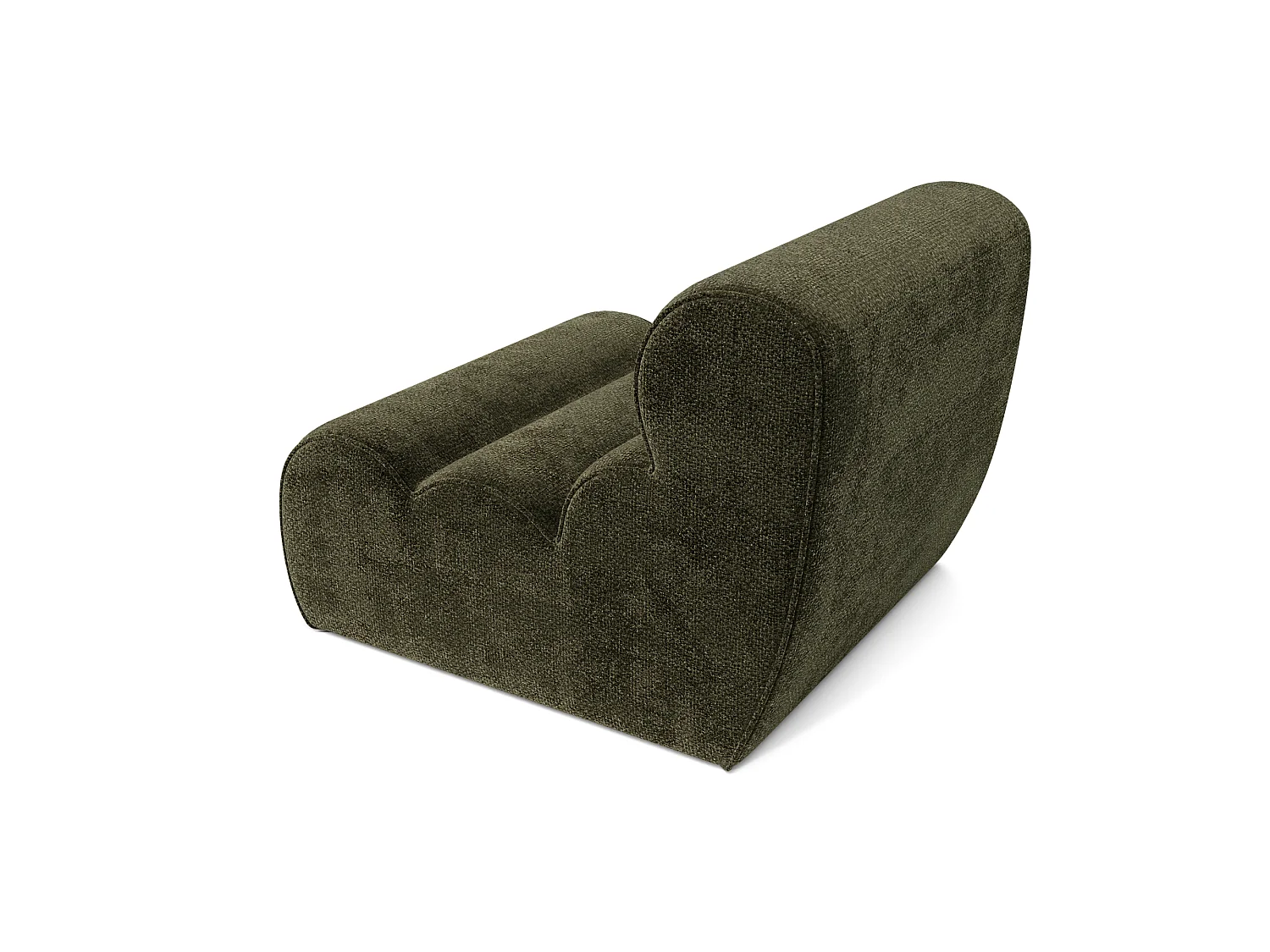 Fauteuil LOFT en velours texturé vert vintage