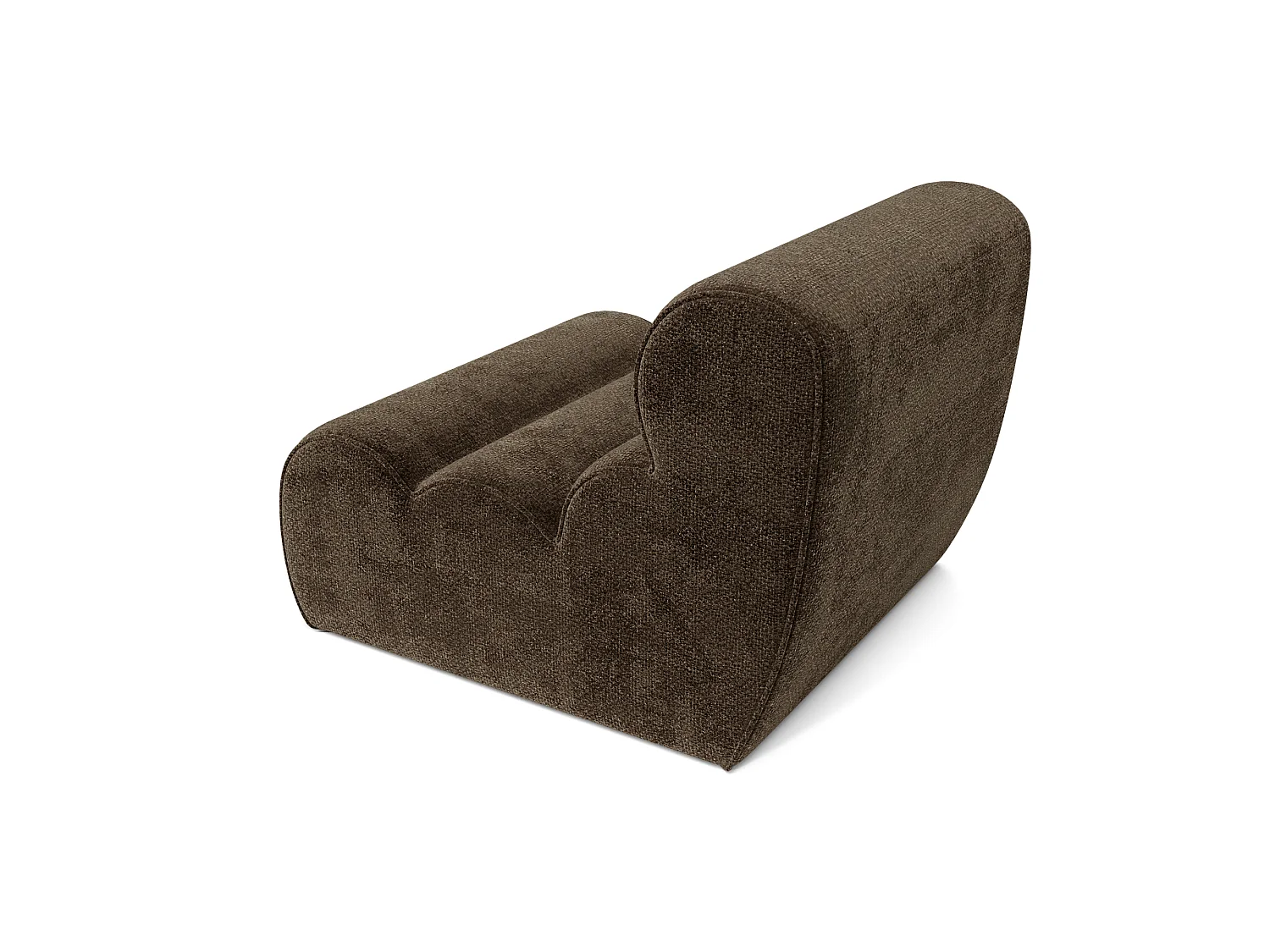 Fauteuil LOFT en velours texturé brun expresso