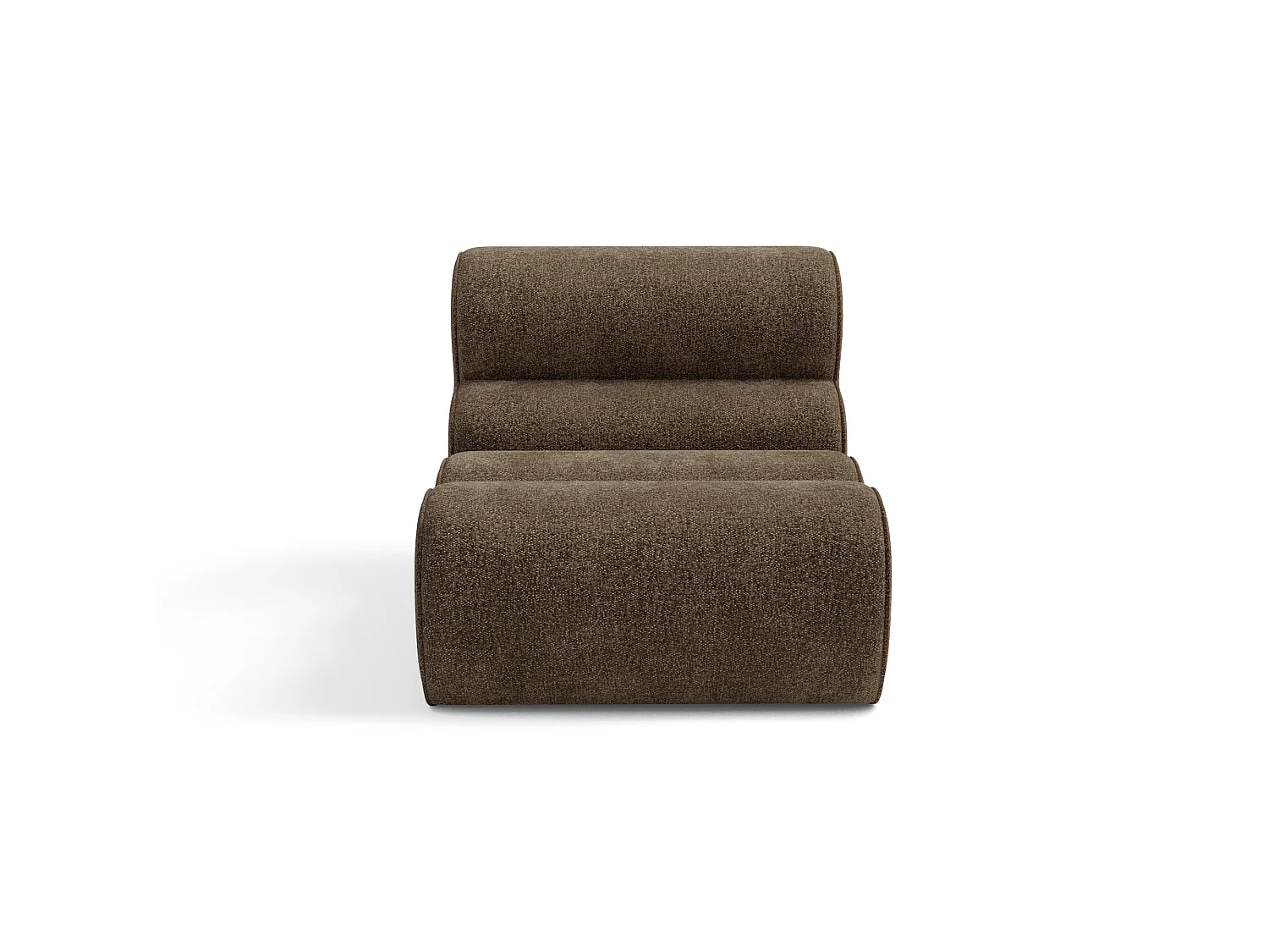 Fauteuil LOFT en velours texturé brun expresso