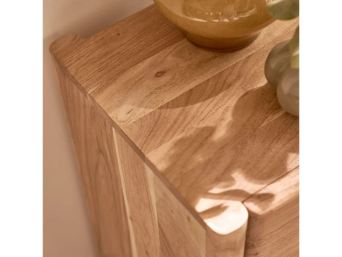 Credenza a 2 ante in acacia massiccia L80