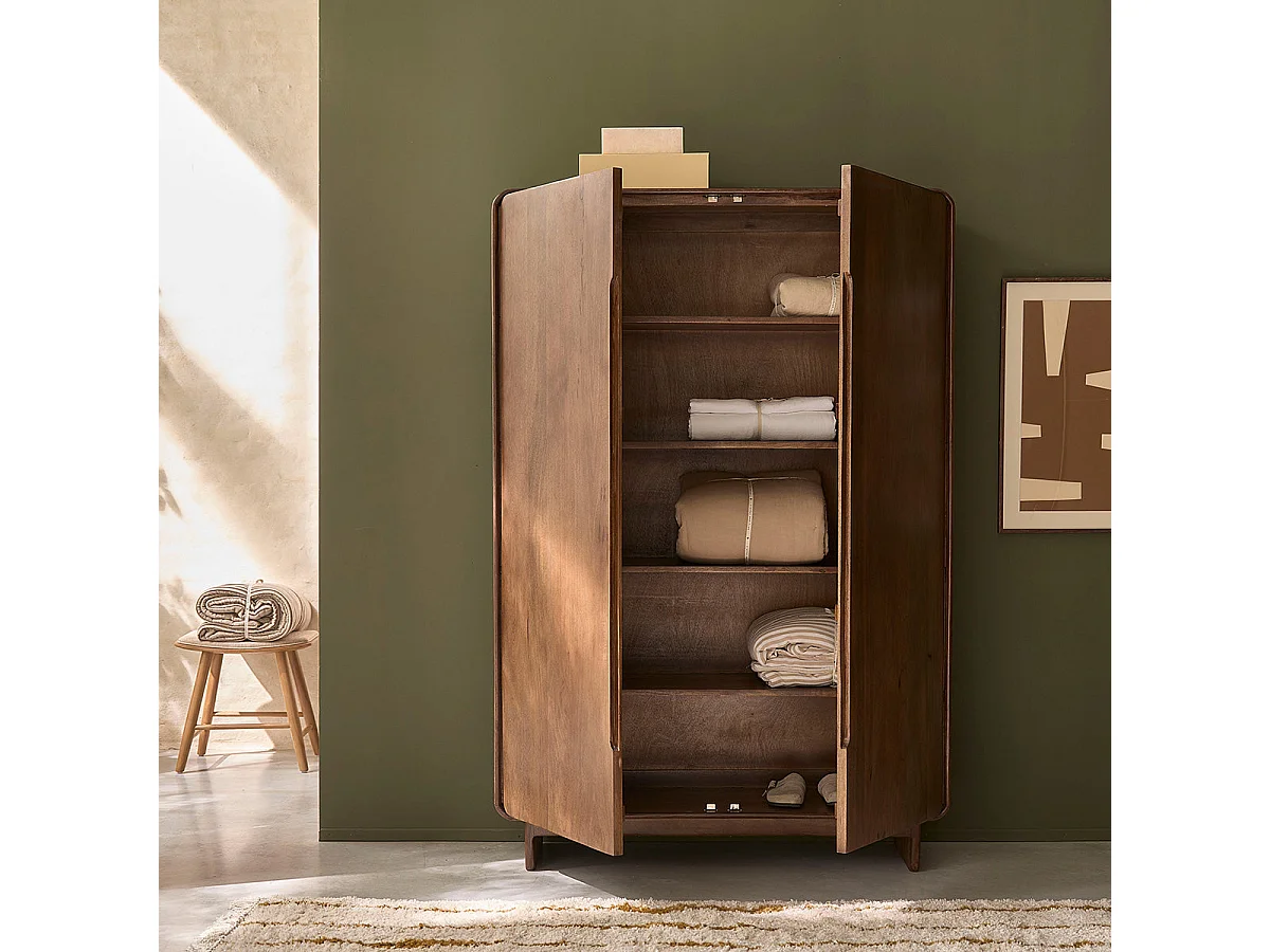 Armoire 2 portes en manguier massif