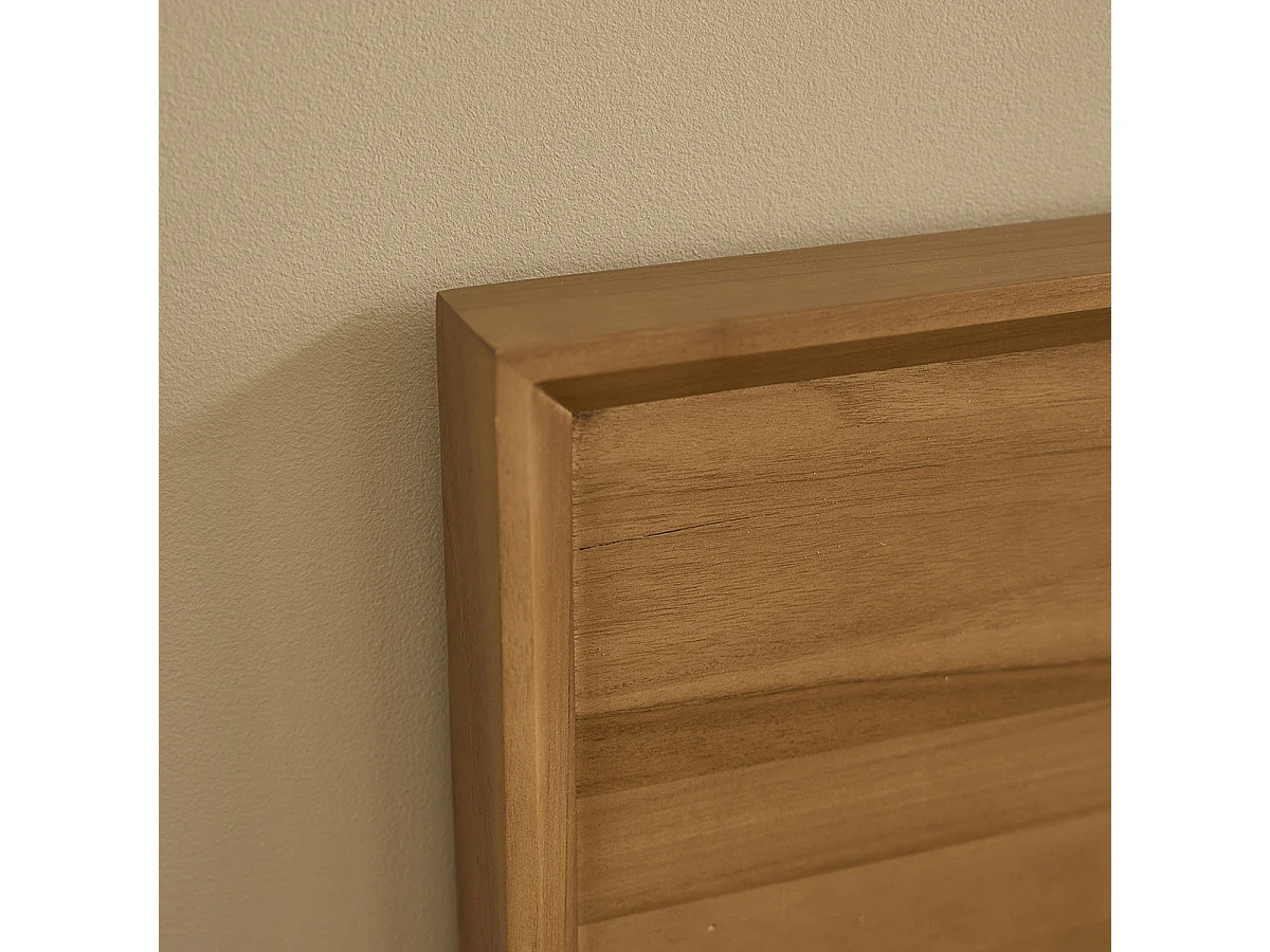 Lit en teck naturel 180 cm avec sommier GUSTAVE