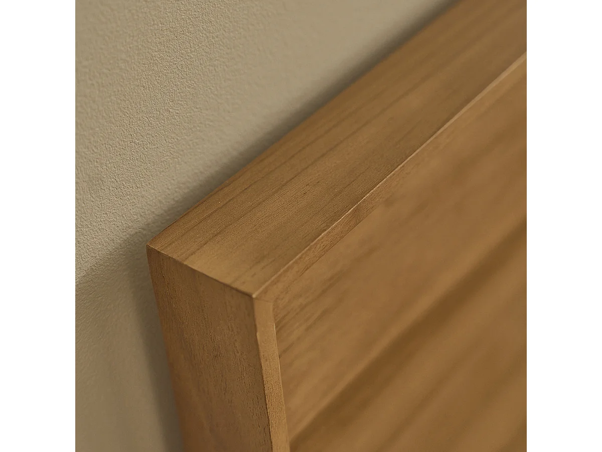 Lit en teck naturel 180 cm avec sommier GUSTAVE