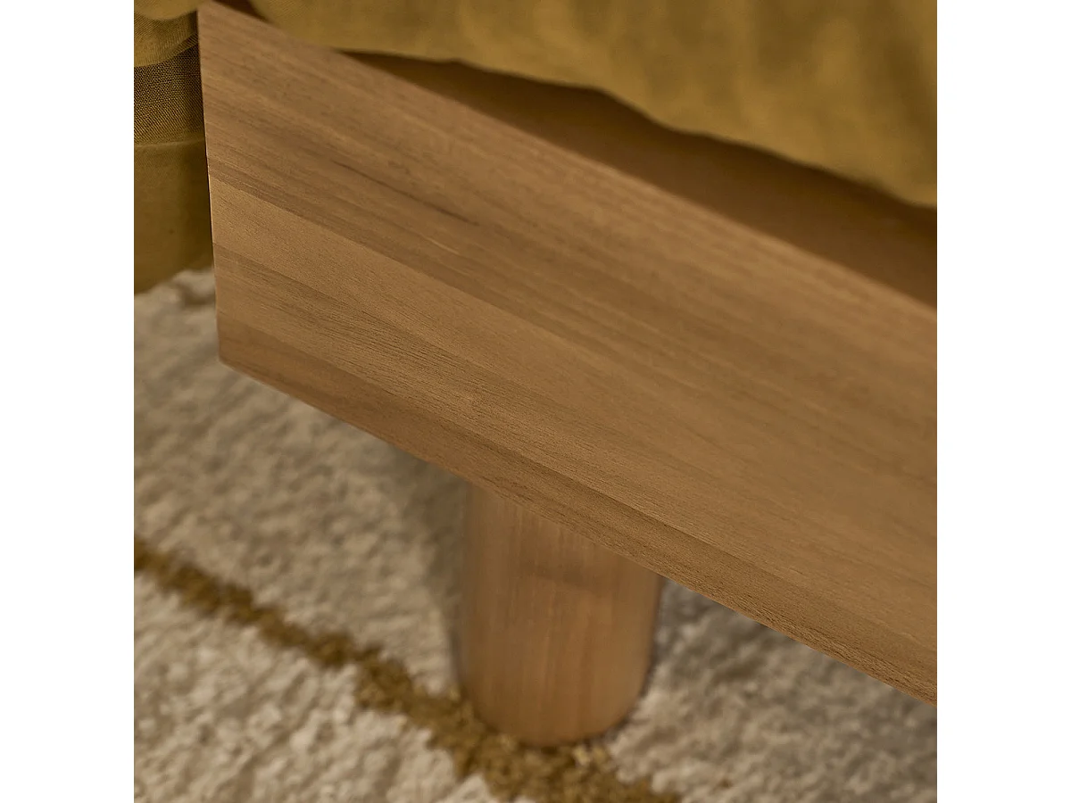 Lit en teck naturel 180 cm avec sommier GUSTAVE