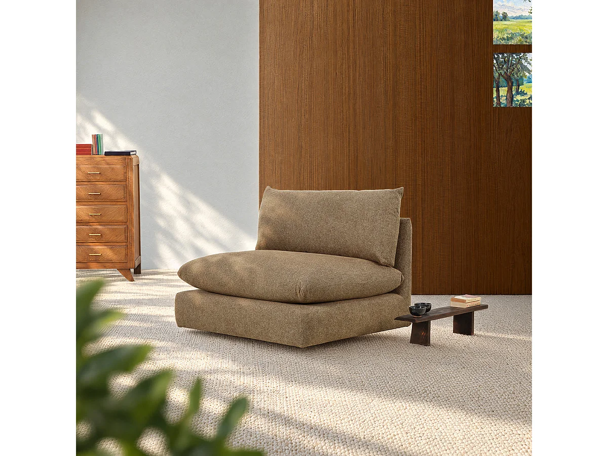Chauffeuse modulable en tissu texturé