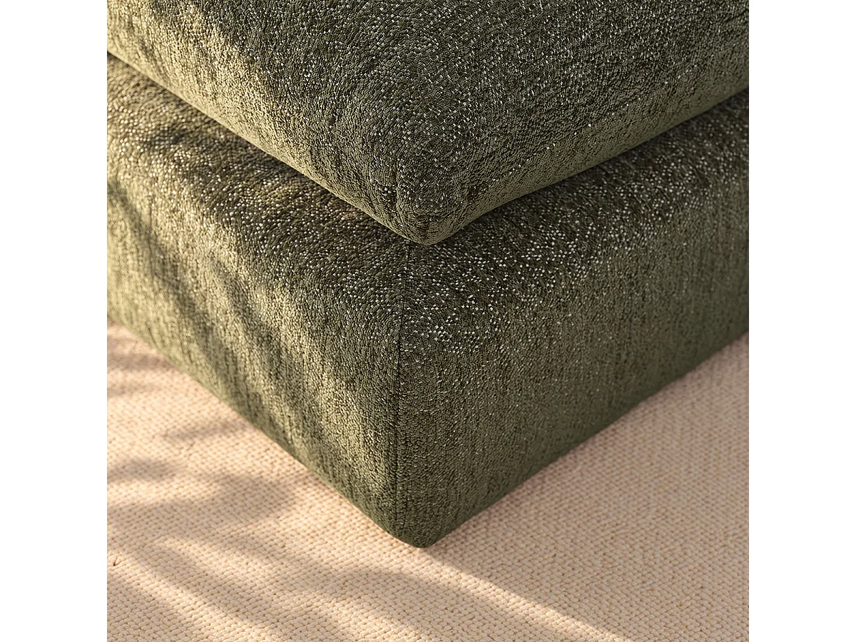Chauffeuse modulable en chenille chiné vert LEOPOLD