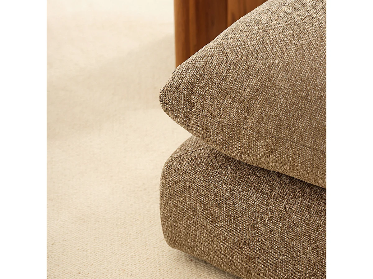 Méridienne gauche modulable en tissu texturé