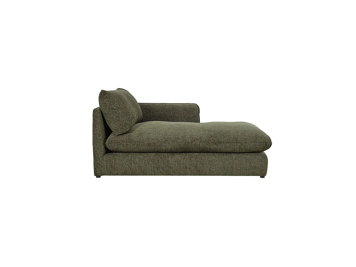 Méridienne droite modulable en chenille chiné