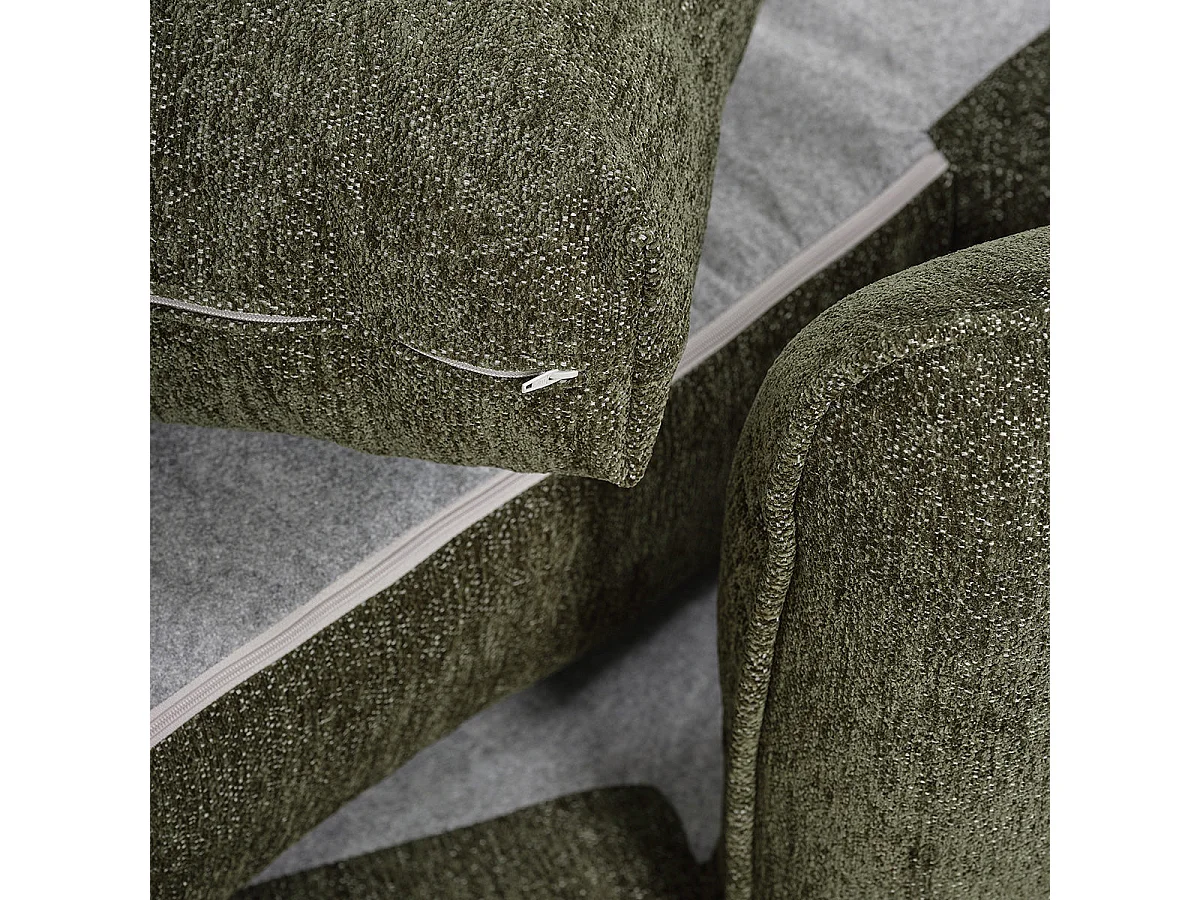 Méridienne droite modulable en chenille chiné