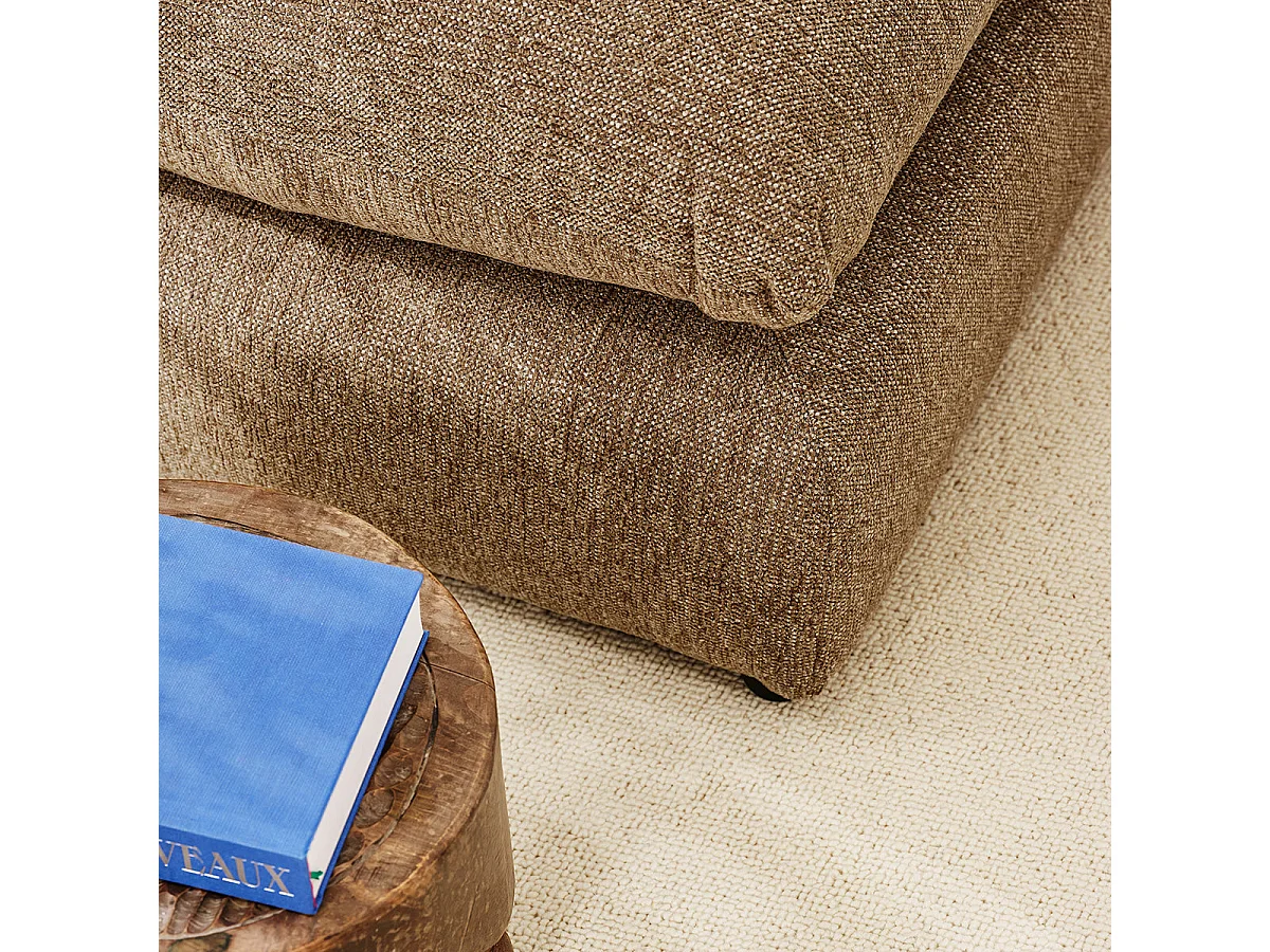 Méridienne droite modulable en tissu texturé
