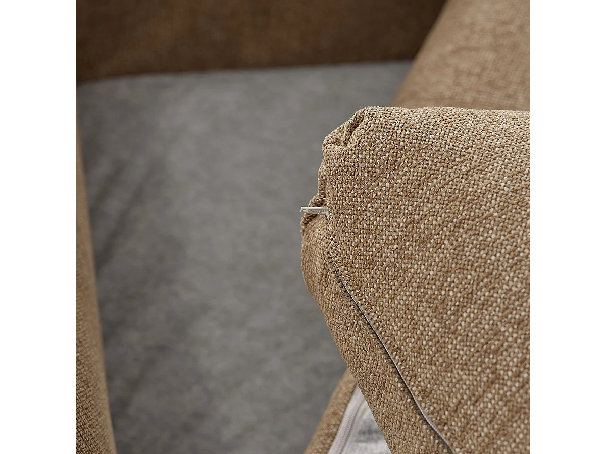 Méridienne droite modulable en tissu texturé
