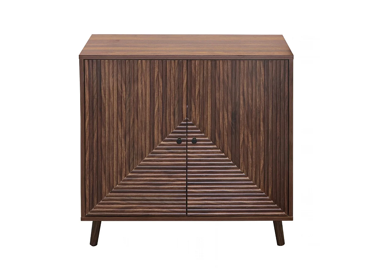 Modern L-Shaped Dresser with Lamellen-Effect Doors, 2-Door, L80 cm - EDEN