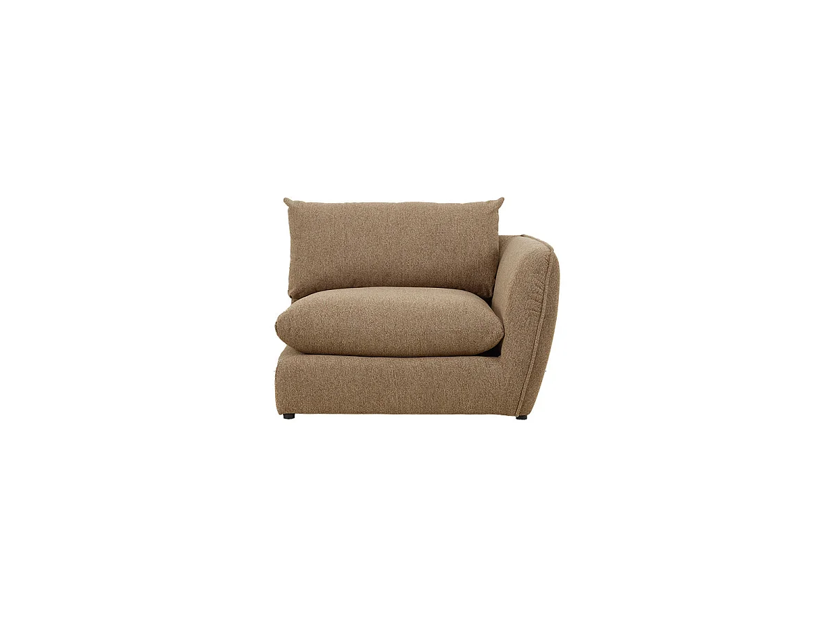 Angle droit modulable en tissu texturé marron clair chiné LEOPOLD