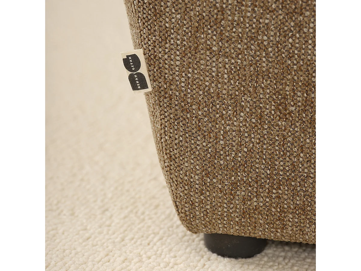 Angle droit modulable en tissu texturé marron clair chiné LEOPOLD