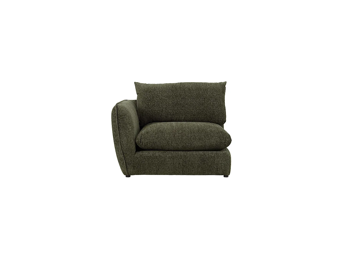 Angle gauche modulable en chenille chiné vert LEOPOLD