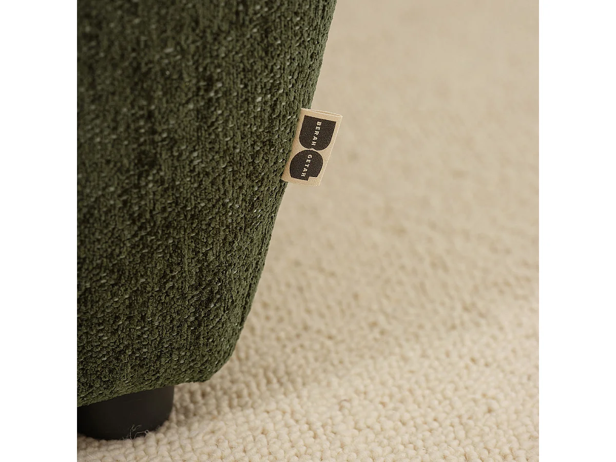 Angle gauche modulable en chenille chiné vert LEOPOLD
