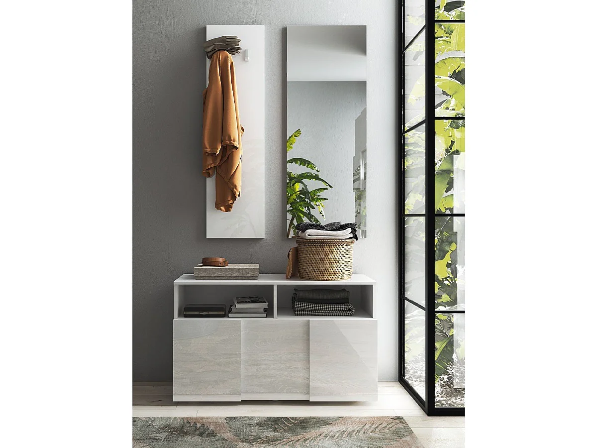 Garderobenset mit Spiegel und Schuhschrank Glamis Dama - Natur