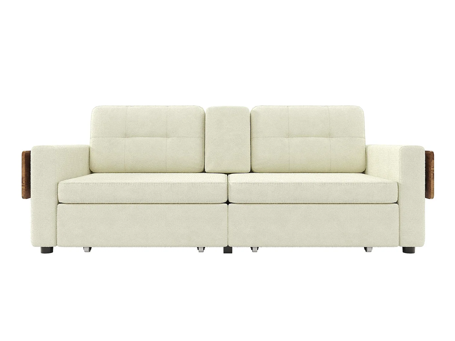 2-Zits Bank met Opbergruimte voor Woonkamer & Studio - Alles-in-Eén Sofa voor Kleine Ruimtes, Laden, Tafeltjes, Bekershouders, Chenille Stof