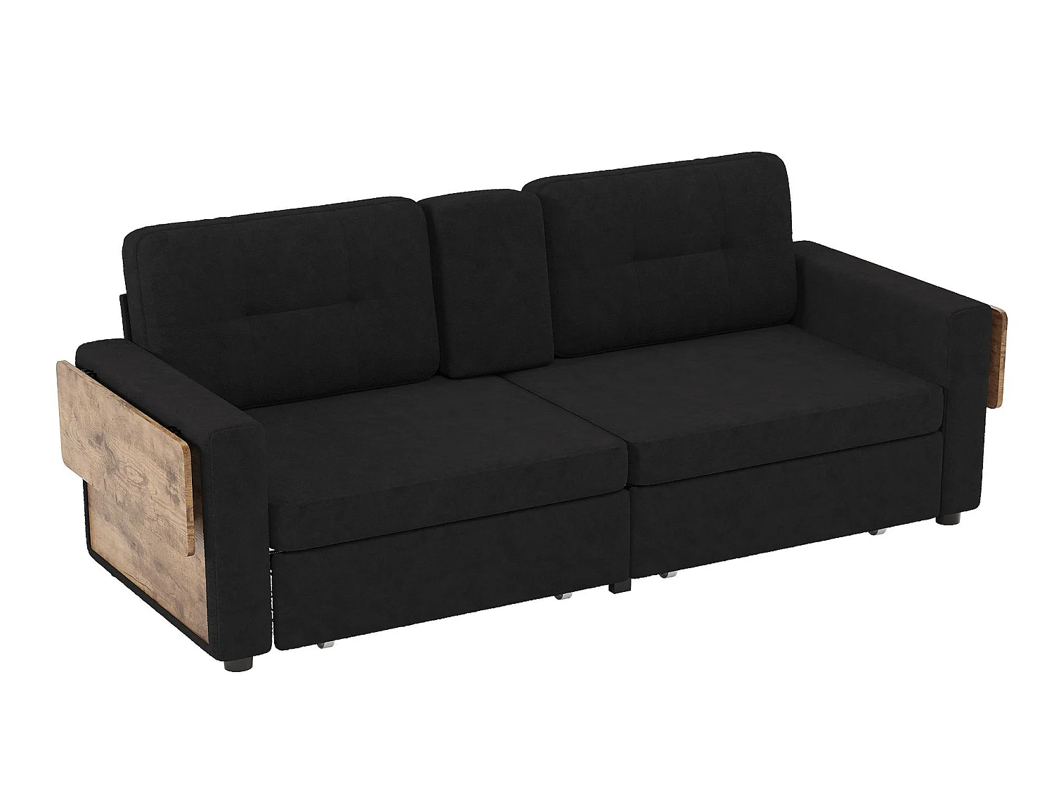 2-Zits Bank met Opbergruimte voor Woonkamer & Studio - Alles-in-Eén Sofa voor Kleine Ruimtes, Laden, Tafeltjes, Bekershouders, Chenille Stof