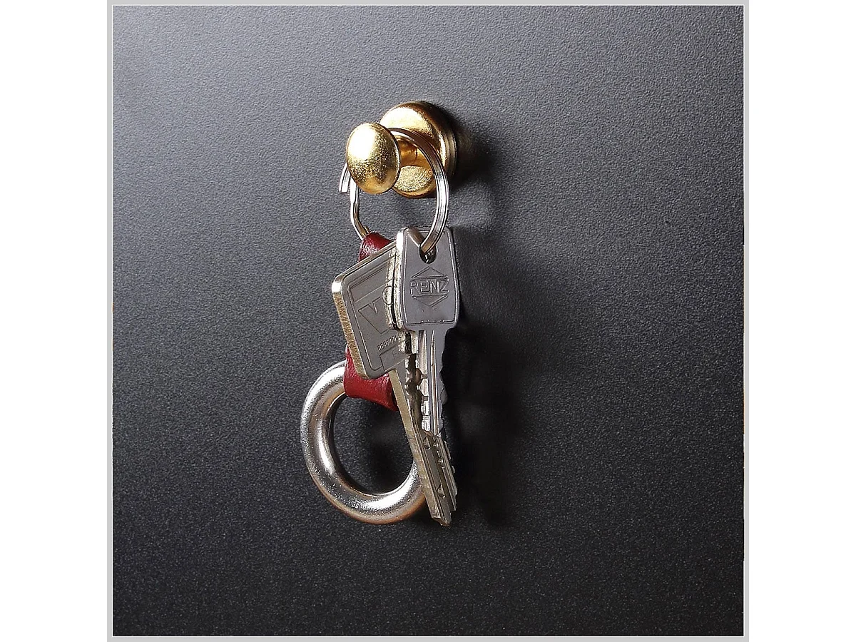 Magnetische haken voor sleutels of handdoeken, set van 2, goudkleurig, sterk en veelzijdig