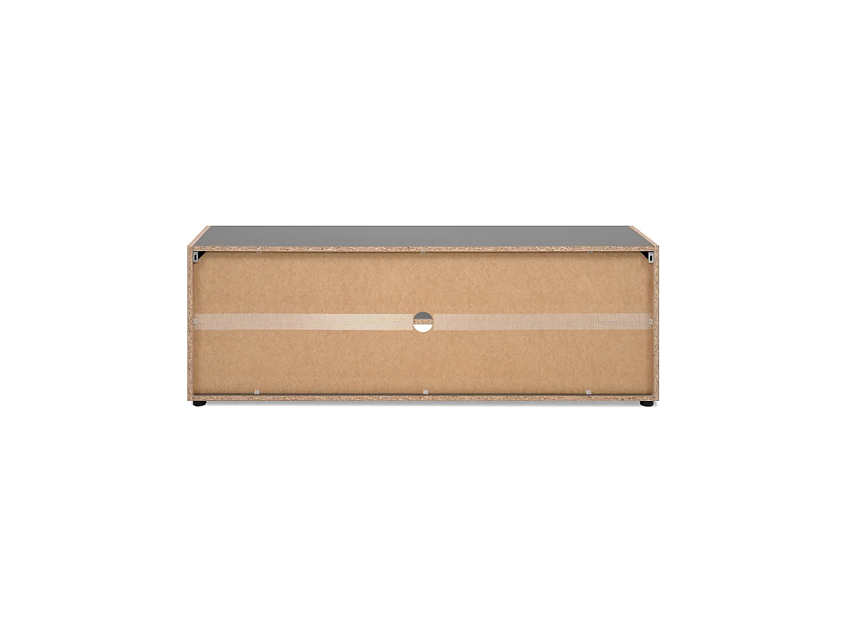 Mobile TV 2 porte, 2 nicchie aperte decorato grigio antracite e rovere artigianale L138 cm - LUMA