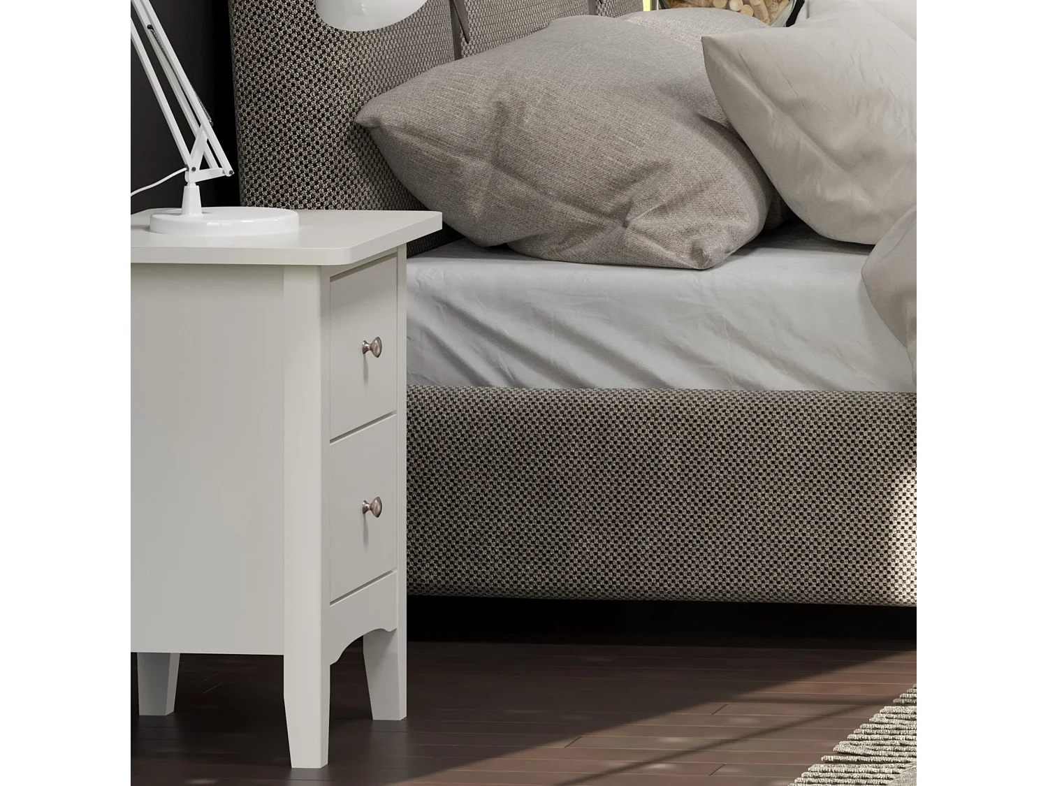 Pair of Como 2-Drawer Petite Bedside Cabinet, Set of 2