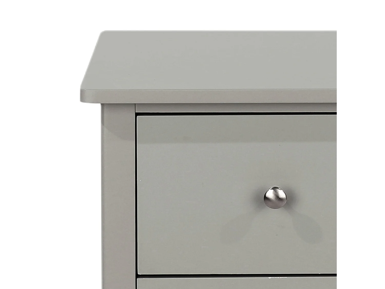 Como Tall 2-Drawer Grey Bedside Cabinet, Shaker Style