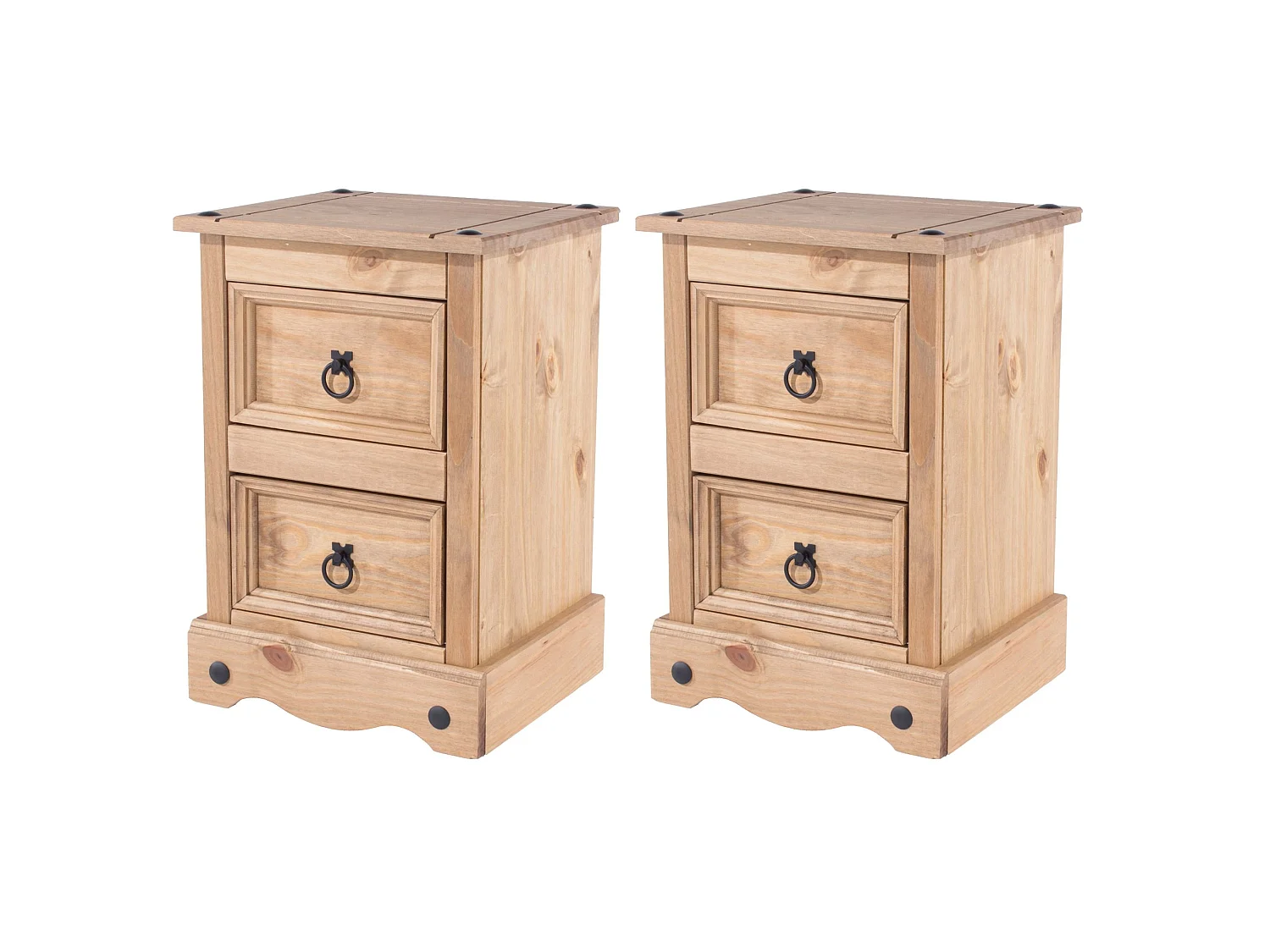 Set of 2 Corona Petite 2-Drawer Bedside Cabinets