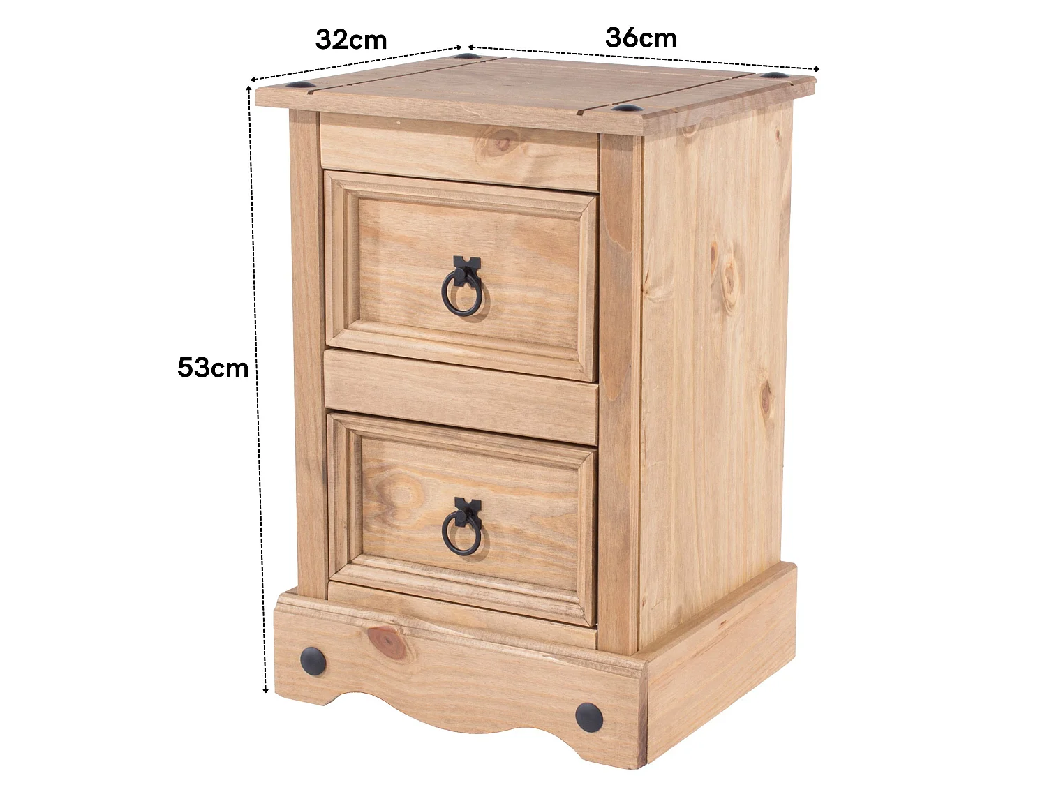 Set of 2 Corona Petite 2-Drawer Bedside Cabinets