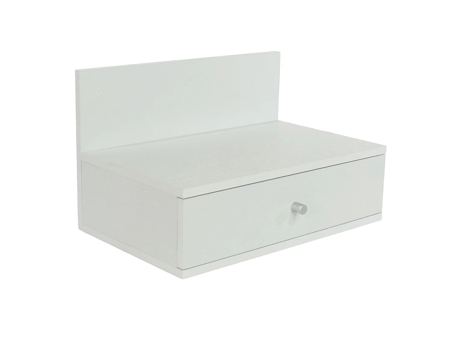 Pair Of Kelly White Wall Hanging One Drawer Bedside Cabinets