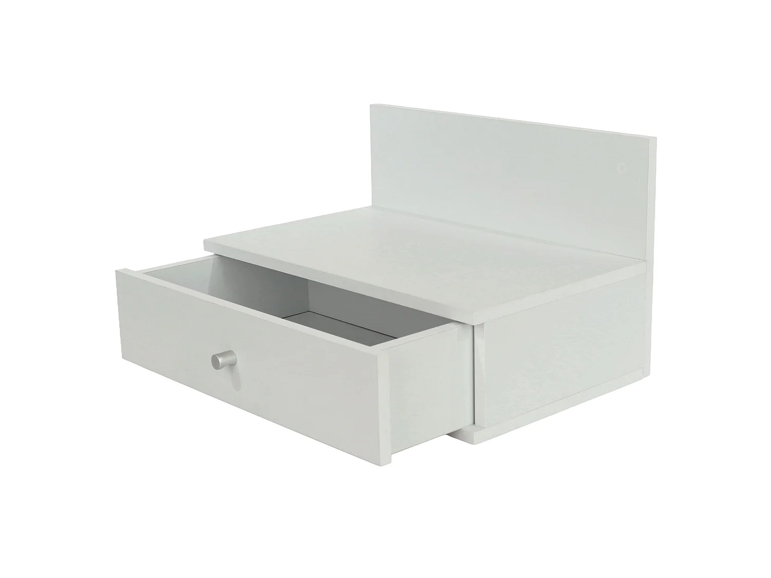 Pair Of Kelly White Wall Hanging One Drawer Bedside Cabinets