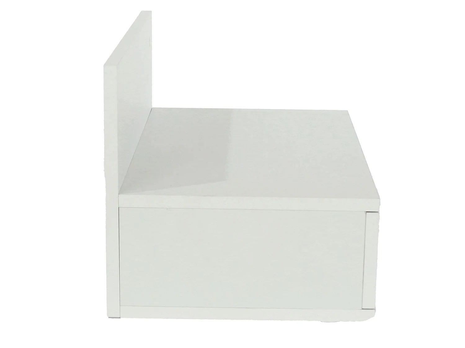 Pair Of Kelly White Wall Hanging One Drawer Bedside Cabinets