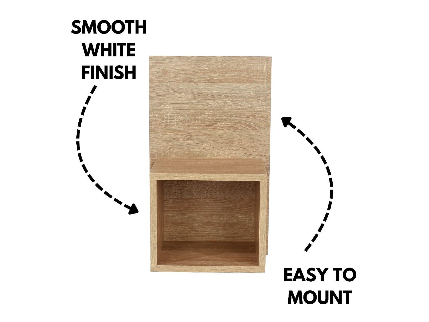 Pair Of Kelly Oak Effect Wall Hanging Open Compact Bedside Tables