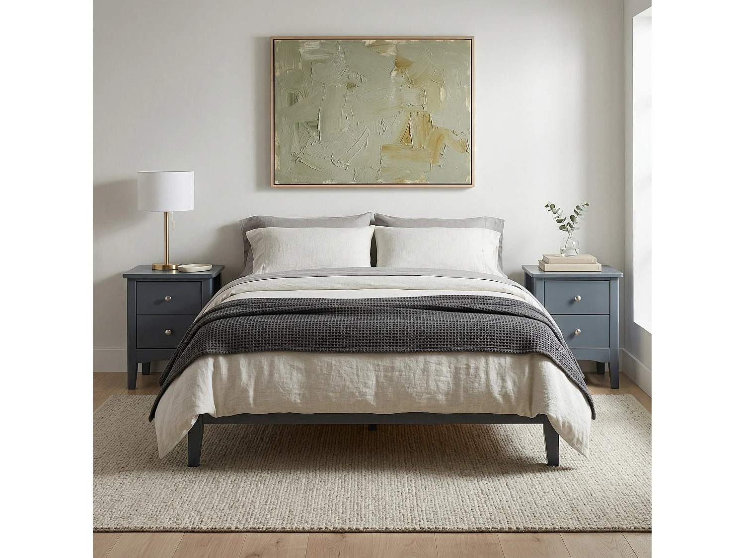 Pair of Como 2-Drawer Petite Bedside Cabinet, Set of 2