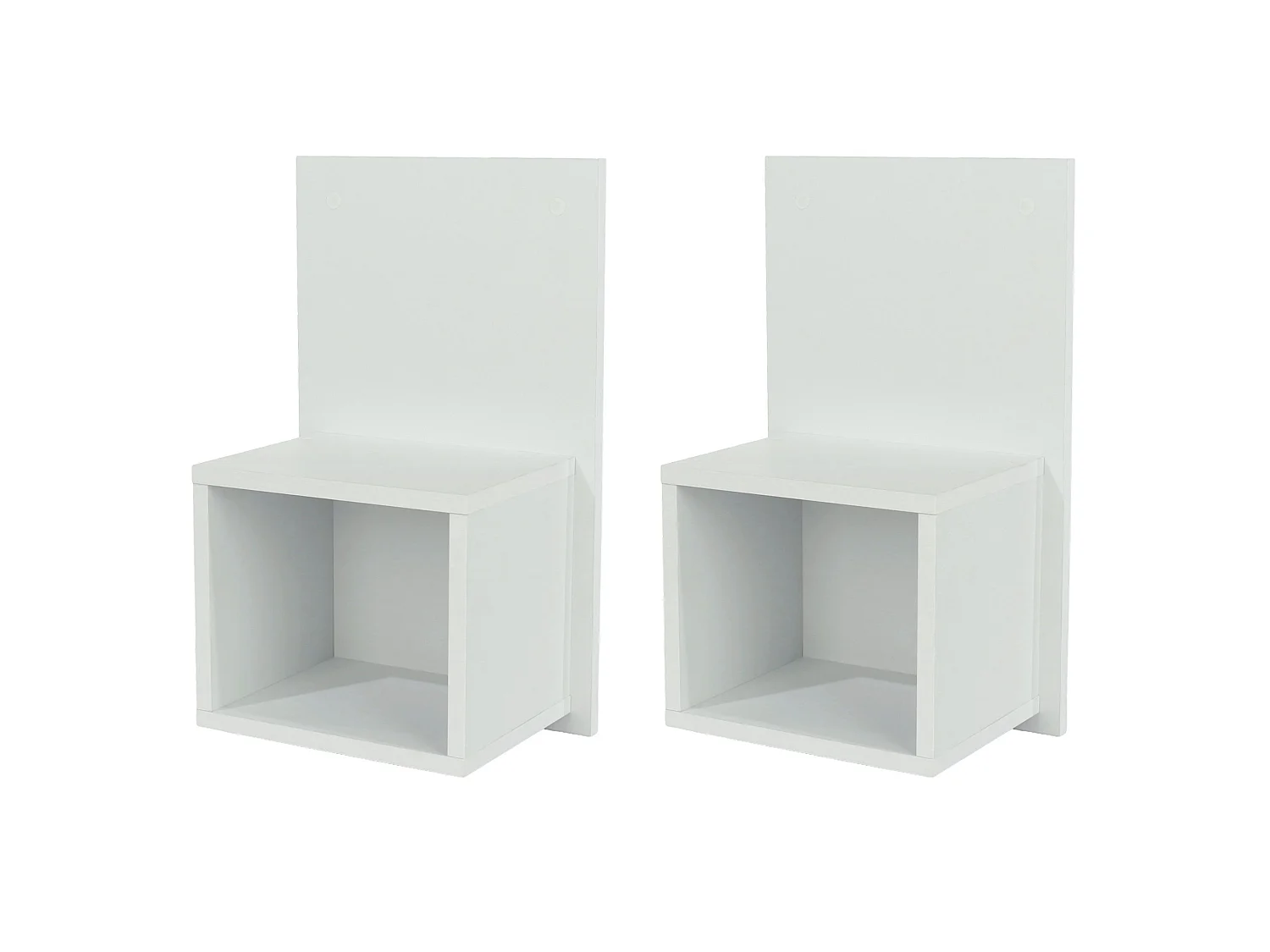 Pair Of Kelly Oak Effect Wall Hanging Open Compact Bedside Tables