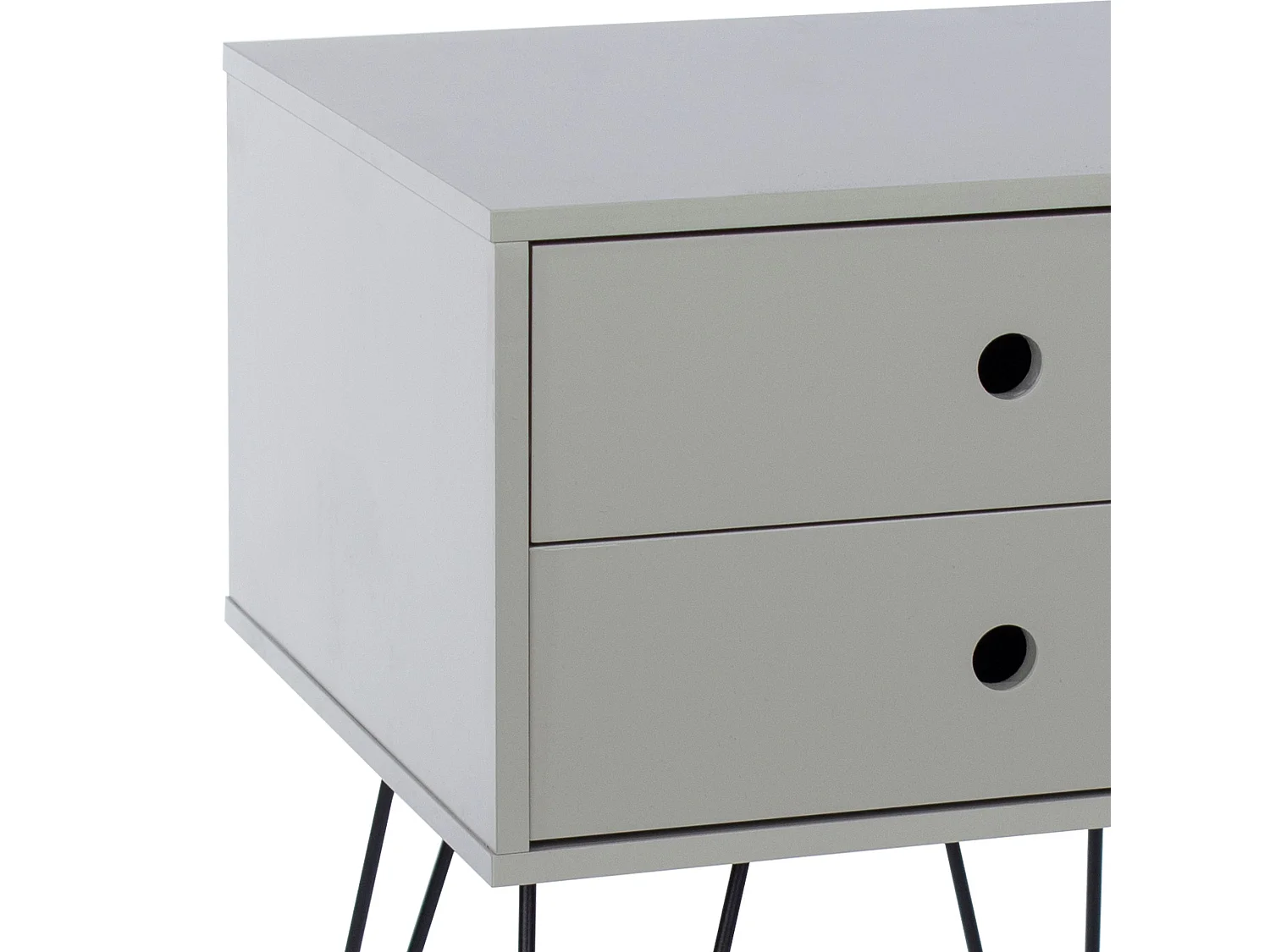 Pair of Telford 2-Drawer Modern Bedside Cabinets, Metal Hairpin Legs, Set of 2