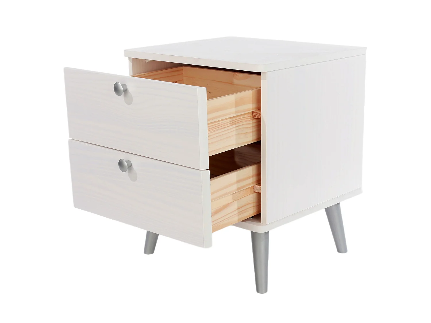 Augusta Curve 2-Drawer Shaker-Style Bedside Cabinet
