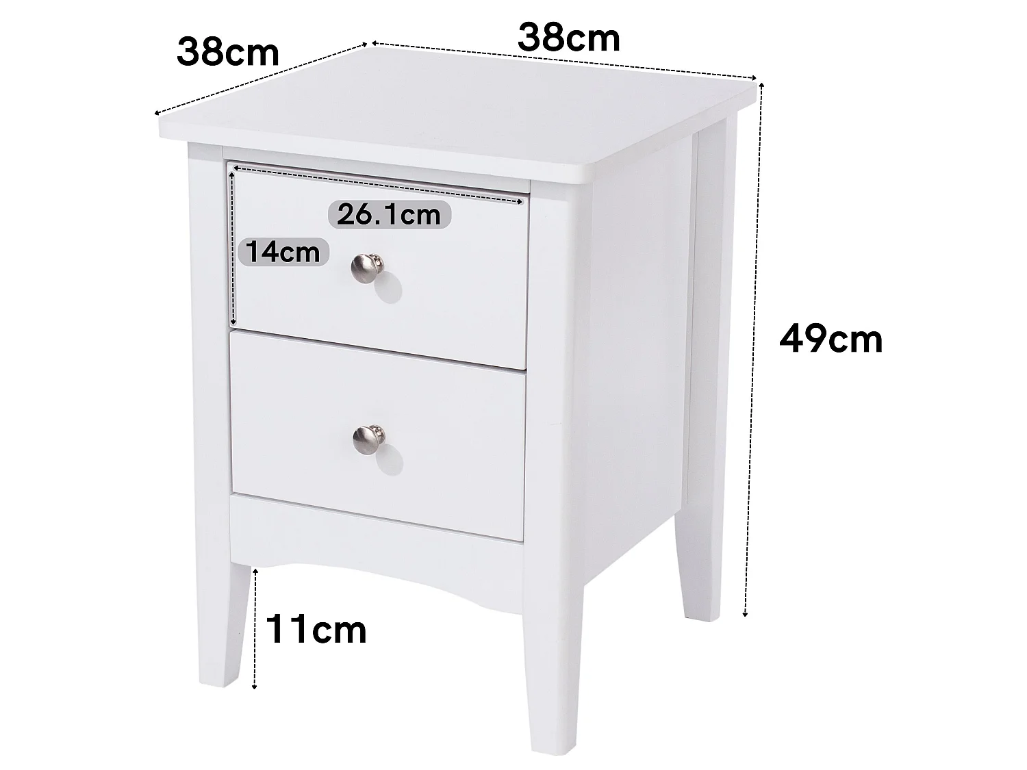 Como 2-Drawer Petite Bedside Cabinet