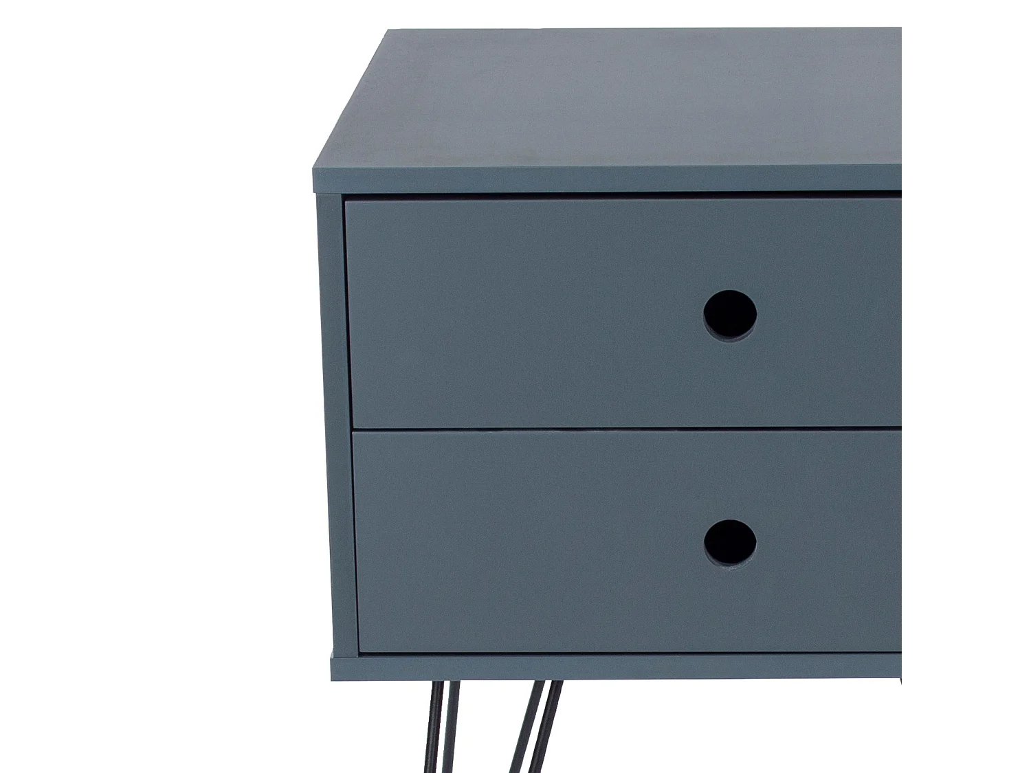 Telford 2-Drawer Modern Bedside Cabinet, Metal Hairpin Legs