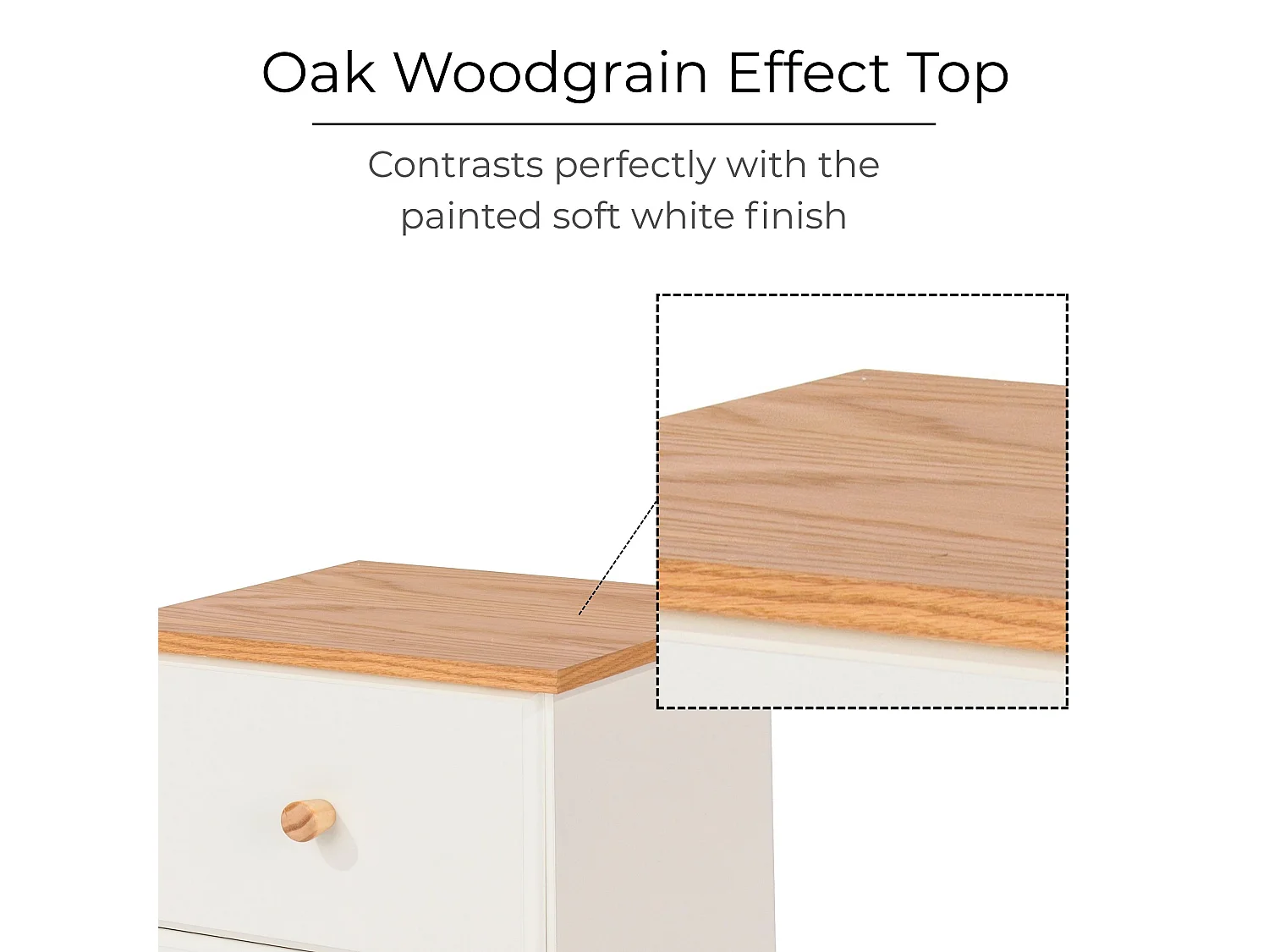 Colorado Country 2-Drawer Petite Bedside Cabinet, White Finish