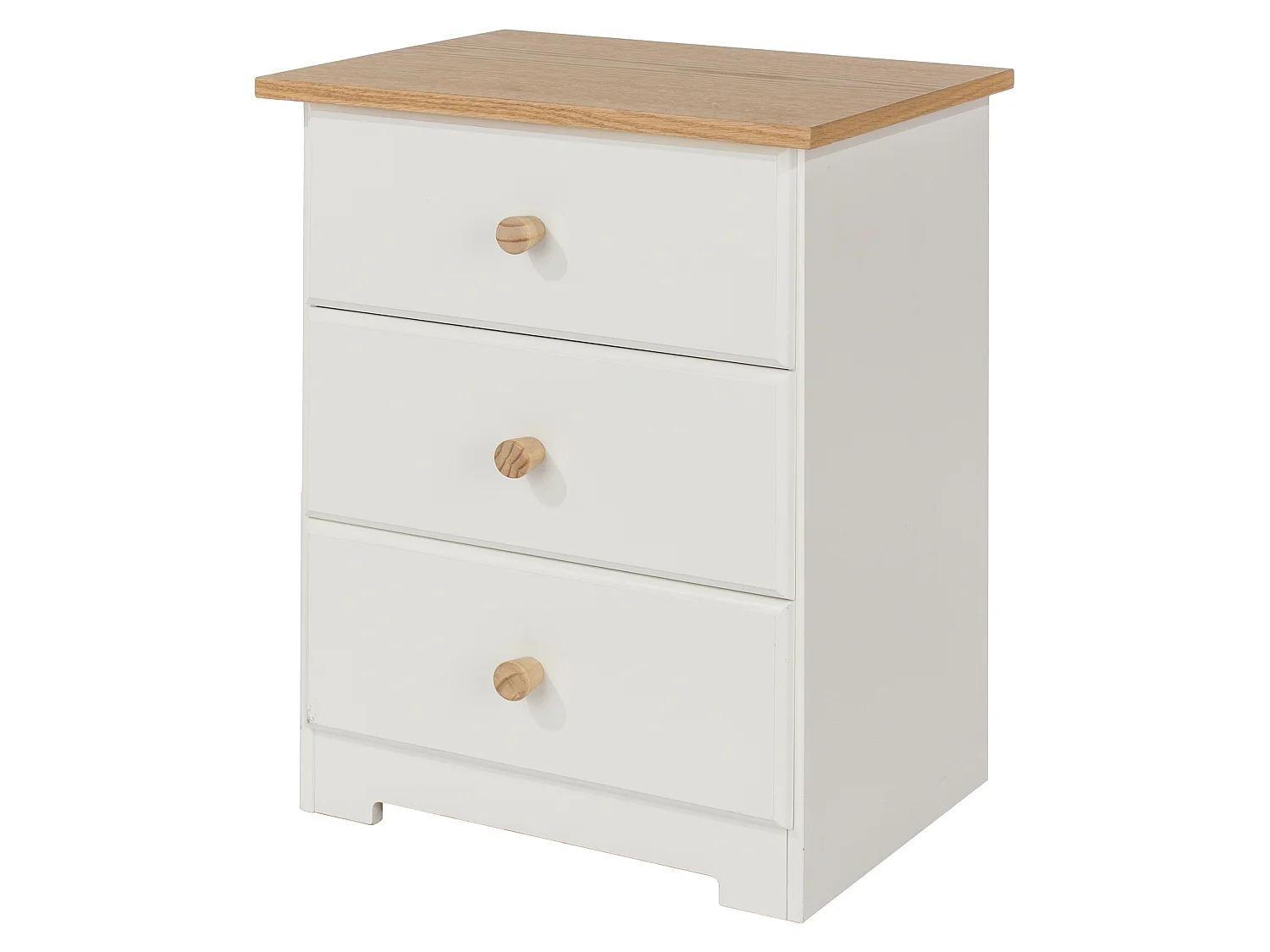Colorado 3-Drawer Bedside Cabinet, White Finish