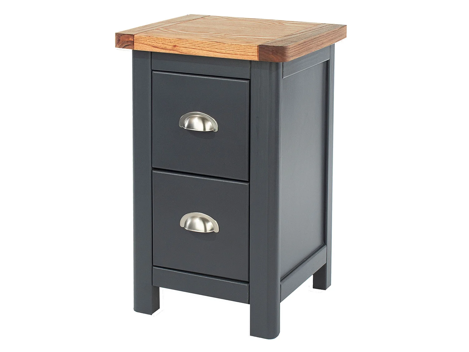 Dunkeld Midnight 2-Drawer Petite Bedside Cabinet, Dark Blue