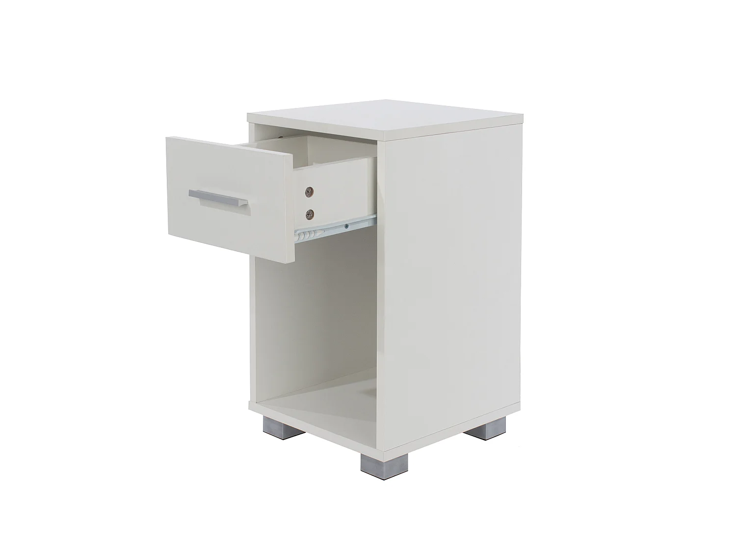 Lido White 1-Drawer Modern Bedside Cabinet