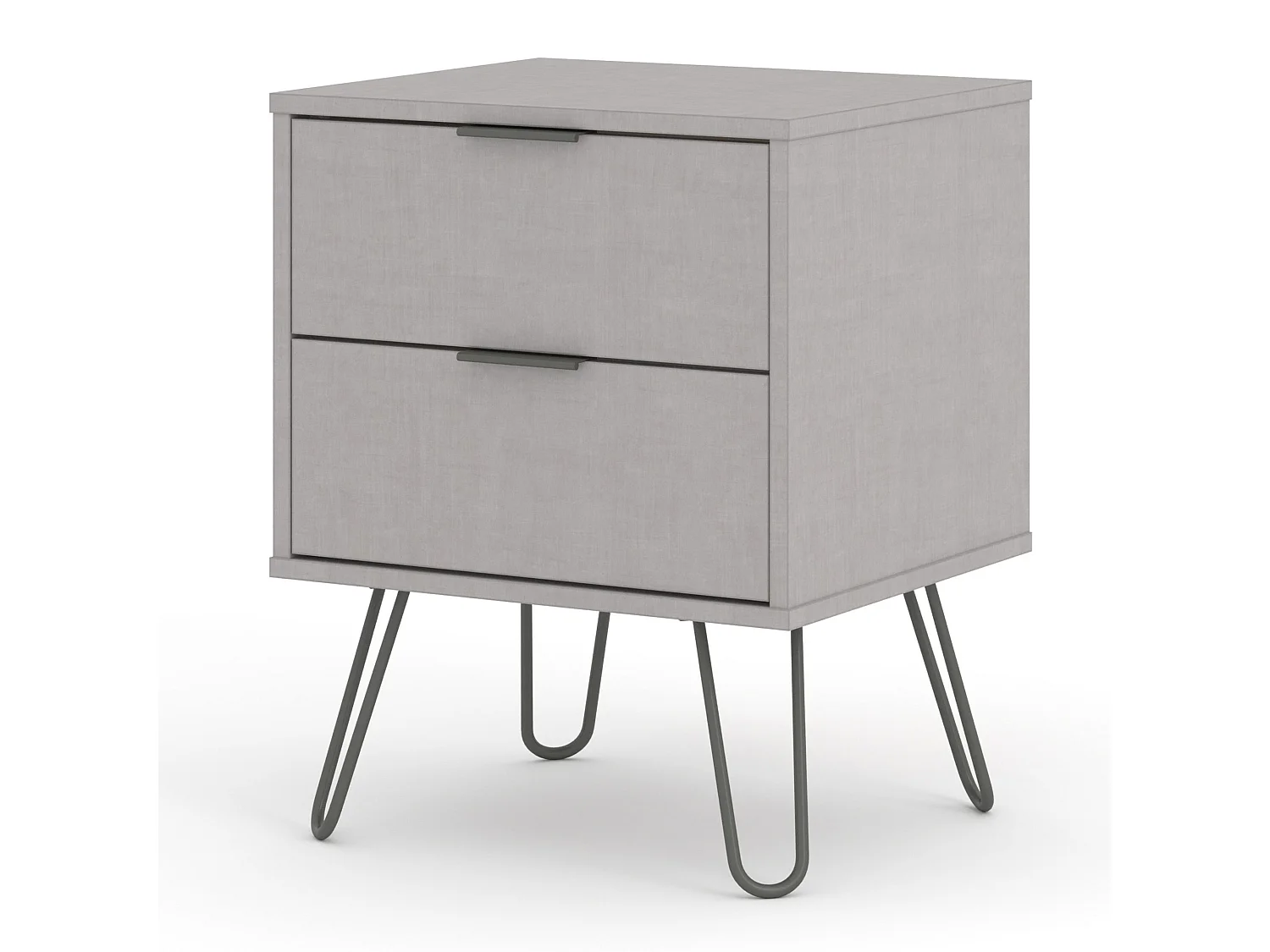 Augusta 2-Drawer Industrial Bedside Cabinet, Hairpin Legs