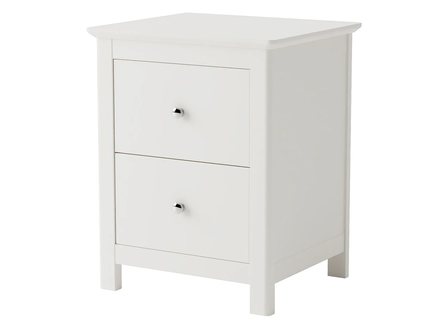 Nairn White 2-Drawer Spacious Bedside Cabinet