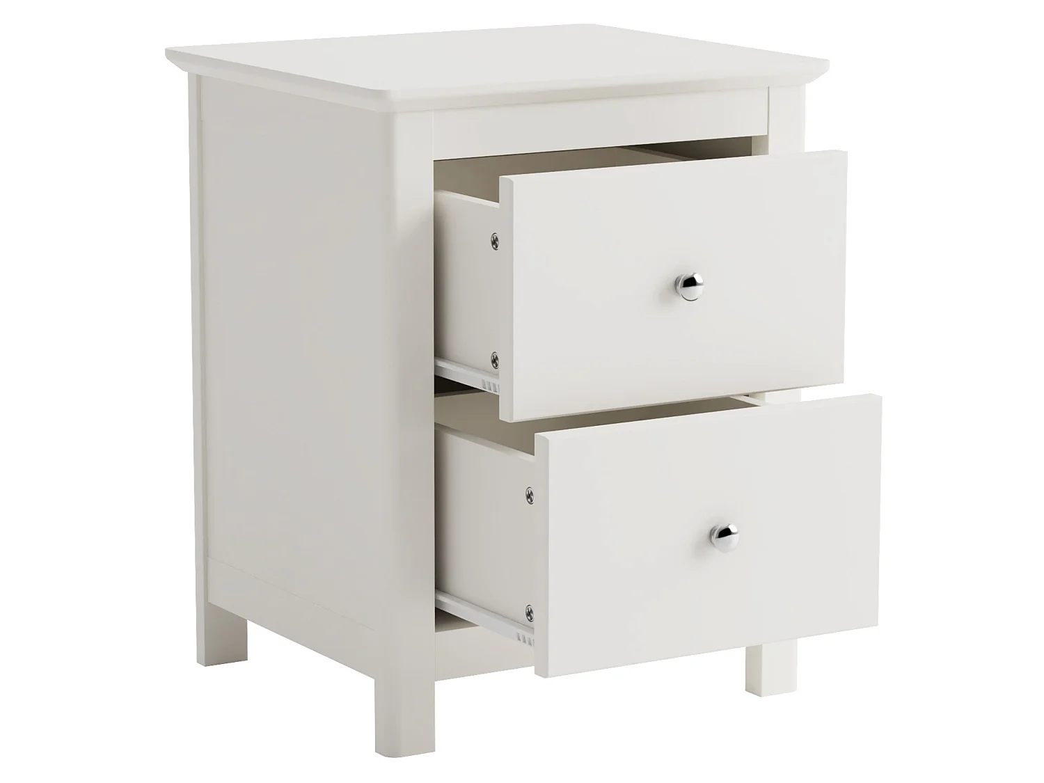 Nairn White 2-Drawer Spacious Bedside Cabinet